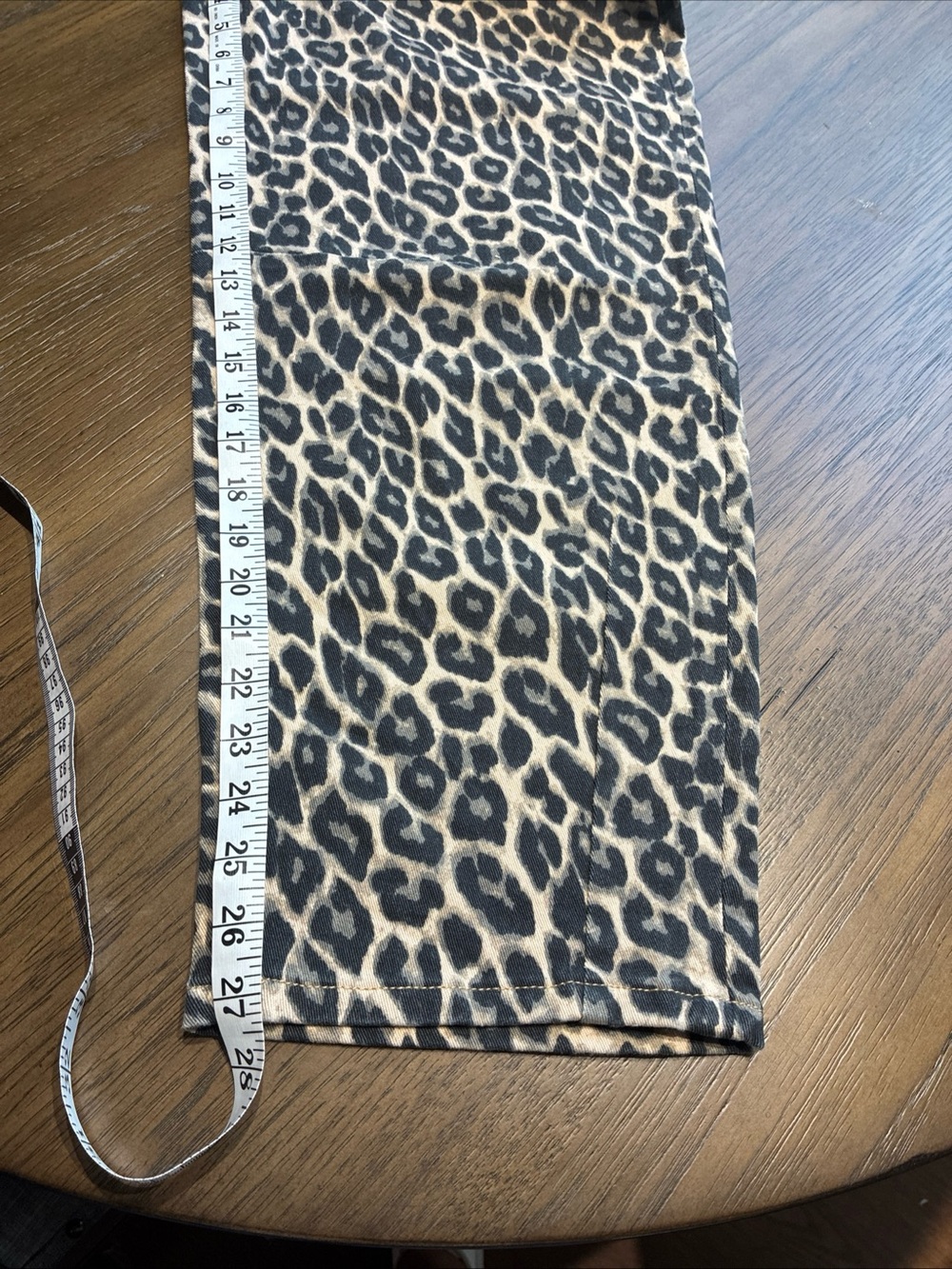 Leopard Print Women’s Chinos - Neutral Brown/Black - Picture 8 of 8